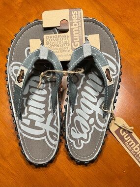 Men's Gray Gumbies Islander Flip-Flop Sandals with Cotton Strap